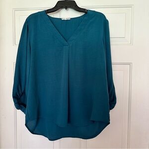 Maurices Teal V-Neck Blouse